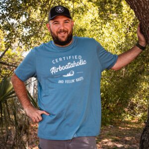 Diamondback Airboats "Airboataholic" Unisex T-SHIRT- Blue