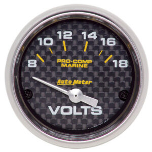 Autometer Voltmeter Carbon Fiber Marine